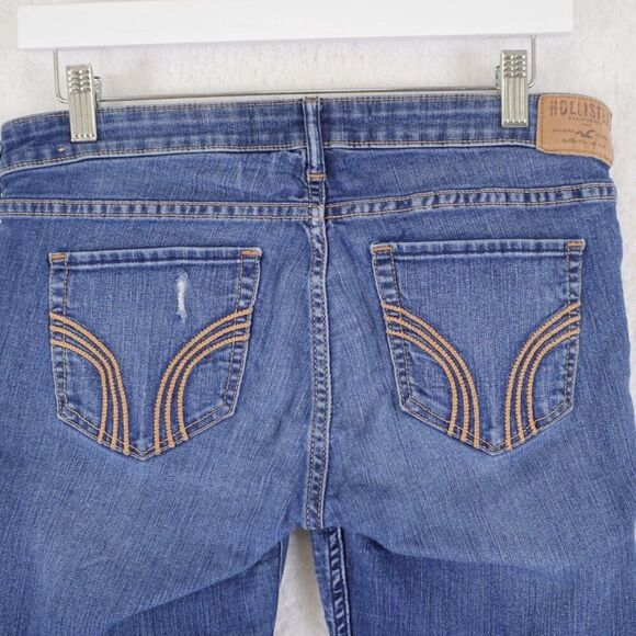 Hollister Blue Denim Whiskering Denim Skinny Jeans 7R 31/32‎ Low Rise Tag 28/32 - Picture 6 of 9